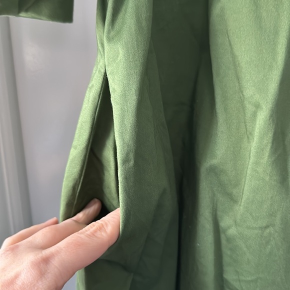 Tuckernuck GREEN STRETCH CREPE ROYAL SHIRT DRESS - Picture 2 of 4